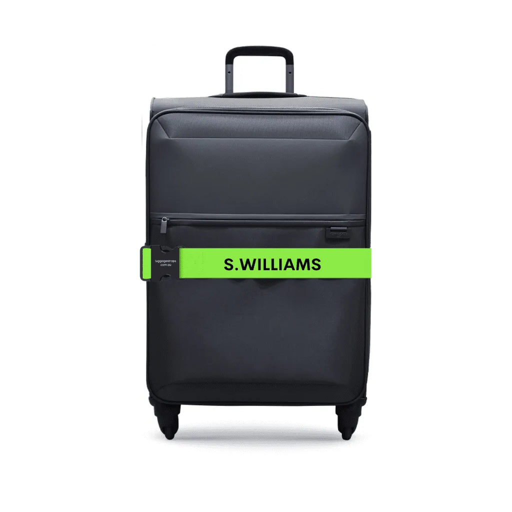 Suitcase top straps personalised